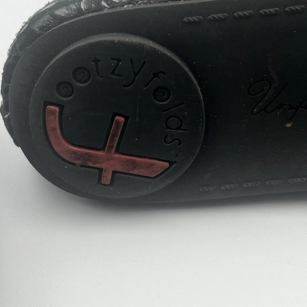 Footzyfolds Brittany Demi Flats Size 10M Black Style 1161518 Foldable Shoes